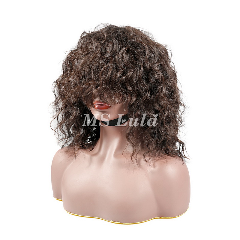Human Hair Loose Body Wave Machine-made Bob Wig With Bangs - 图片 3